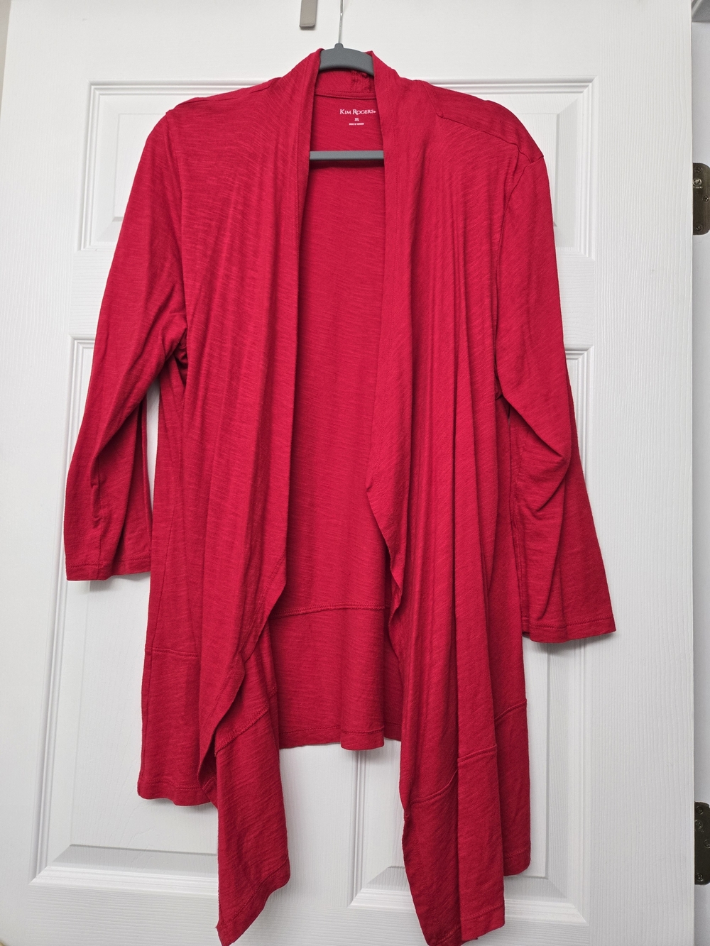 Kim Rogers Signature Open-Front Cardigan Sweater - Bright Red